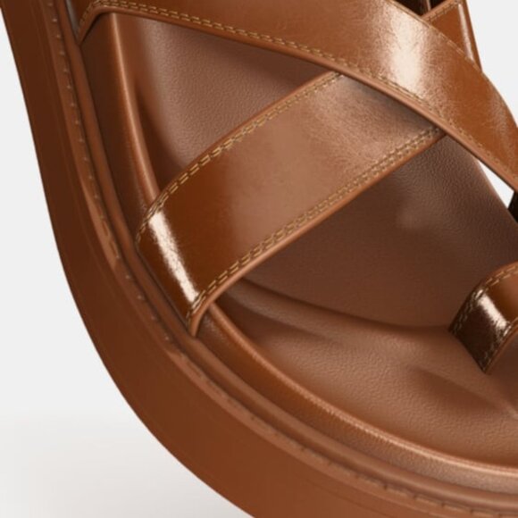 ZARA CROSS STRAP FLAT SANDALS - Picture 6 of 9